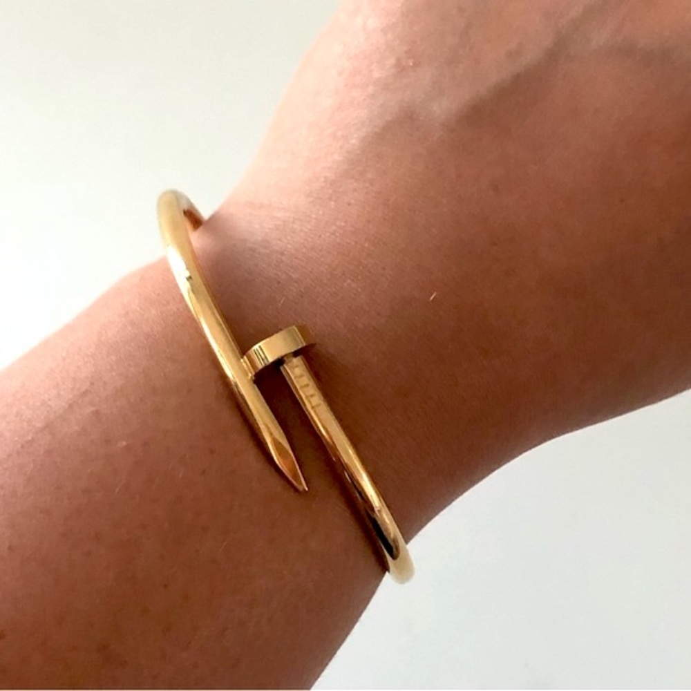 Gold Classic Model Nail Bracelet Cuff